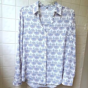 Express Portofino Shirt Slim Fit, Medium, blue & white pattern
